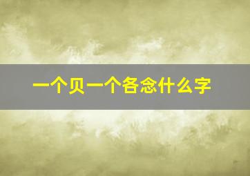 一个贝一个各念什么字