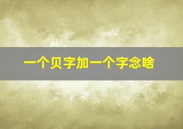 一个贝字加一个字念啥