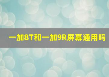 一加8T和一加9R屏幕通用吗