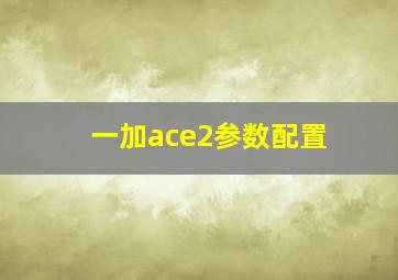 一加ace2参数配置