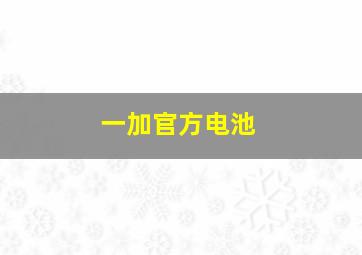 一加官方电池