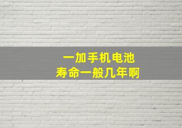 一加手机电池寿命一般几年啊