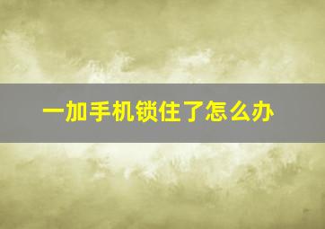 一加手机锁住了怎么办