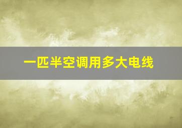 一匹半空调用多大电线