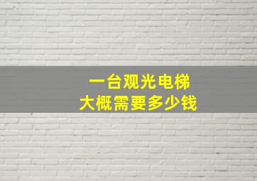 一台观光电梯大概需要多少钱