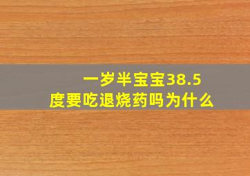 一岁半宝宝38.5度要吃退烧药吗为什么