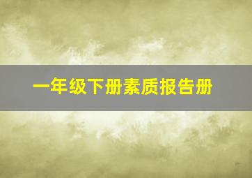 一年级下册素质报告册