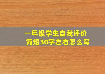 一年级学生自我评价简短30字左右怎么写