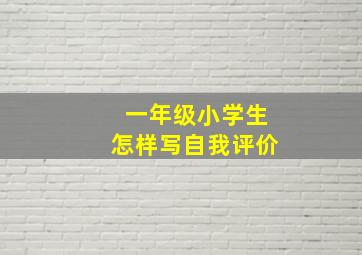 一年级小学生怎样写自我评价