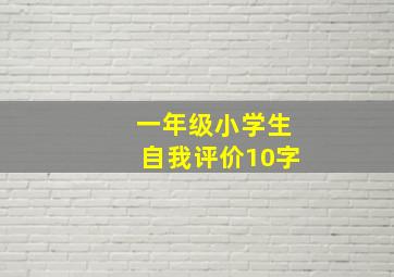 一年级小学生自我评价10字