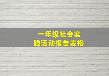 一年级社会实践活动报告表格