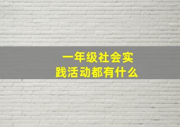 一年级社会实践活动都有什么