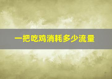 一把吃鸡消耗多少流量