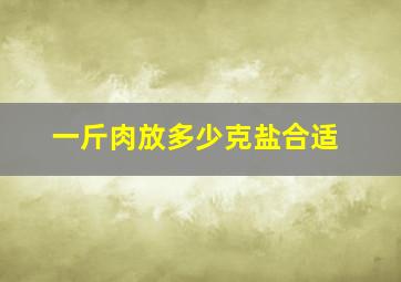 一斤肉放多少克盐合适