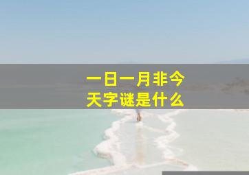 一日一月非今天字谜是什么