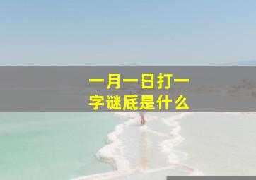 一月一日打一字谜底是什么