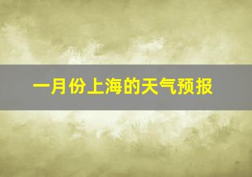 一月份上海的天气预报