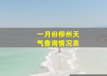 一月份柳州天气查询情况表