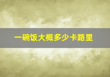 一碗饭大概多少卡路里