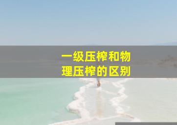 一级压榨和物理压榨的区别