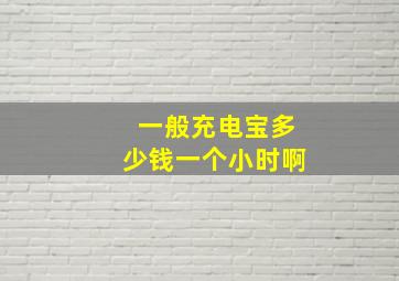 一般充电宝多少钱一个小时啊