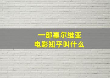 一部塞尔维亚电影知乎叫什么