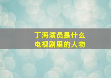 丁海演员是什么电视剧里的人物