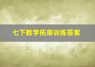 七下数学拓展训练答案