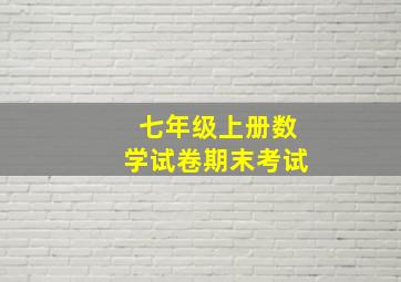 七年级上册数学试卷期末考试