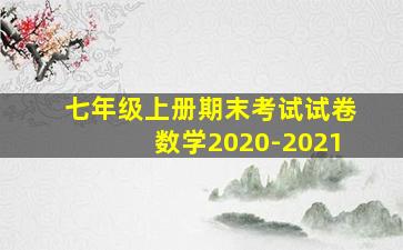 七年级上册期末考试试卷数学2020-2021