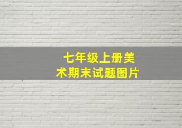 七年级上册美术期末试题图片