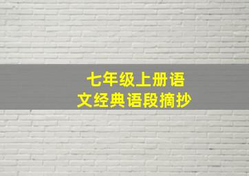 七年级上册语文经典语段摘抄