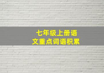 七年级上册语文重点词语积累