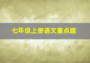 七年级上册语文重点题