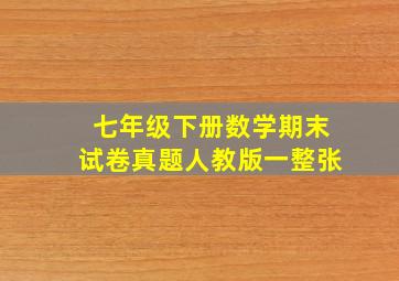 七年级下册数学期末试卷真题人教版一整张