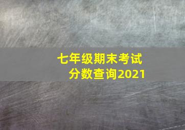 七年级期末考试分数查询2021