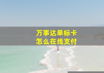 万事达单标卡怎么在线支付