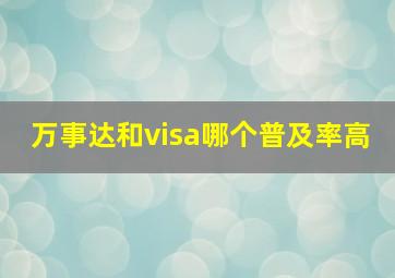 万事达和visa哪个普及率高