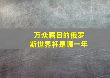 万众瞩目的俄罗斯世界杯是哪一年