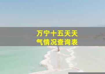 万宁十五天天气情况查询表