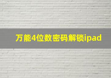 万能4位数密码解锁ipad