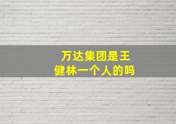 万达集团是王健林一个人的吗