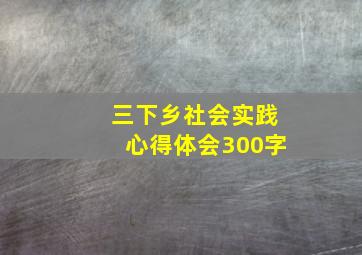 三下乡社会实践心得体会300字