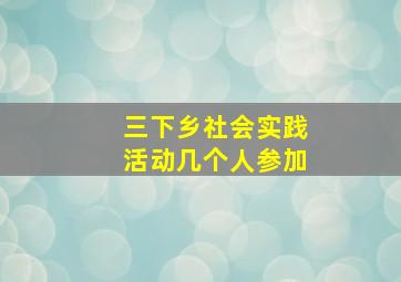 三下乡社会实践活动几个人参加