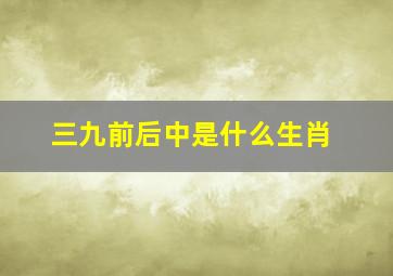 三九前后中是什么生肖