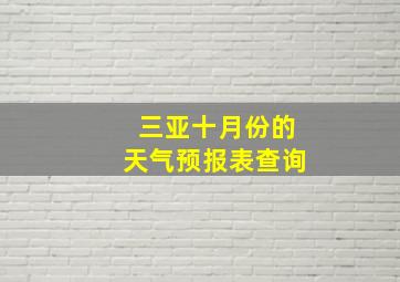 三亚十月份的天气预报表查询