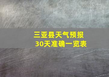 三亚县天气预报30天准确一览表