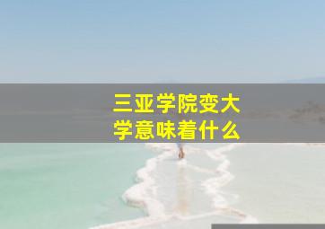 三亚学院变大学意味着什么