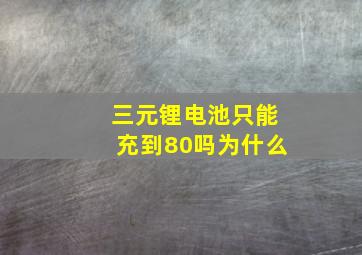 三元锂电池只能充到80吗为什么