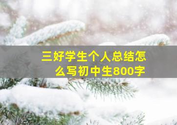 三好学生个人总结怎么写初中生800字